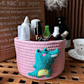 Miniatyrbilde 4 av 5: Oppbevaringskurver i bomullsrep, repkurver, for barnerom, oppbevaring, kontor, hjemmedekorasjon, multifunksjonell, babyleker (rosa)