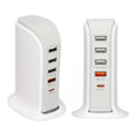 Miniatyrbillede 8 af 8: Telefonopladningsstativ Adapter USB Opladsningsstation Multi Port Opladsningstårn Stativ Hurtig Oplading til Mobiltelefon EU Stik