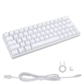Miniatyrbilde 1 av 8: Mekanisk tastatur 64 taster trådløs 2.4G BT3.0 5.0 Type C kablet tilkobling ergonomisk design hvitt tastatur lineær handling bryter