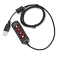 Miniatyrbilde 6 av 8: H901 USB-plugg QD-kabeladapter justerbart volum Call Center Headset Adapter for 3,5 mm headsetutstyrRød