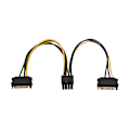 Miniatyrbillede 1 af 6: 15 pin Dual SATA han til 8 pin hun PCI-E PCI Express strømforsyningsadapterkabel 0,2 m