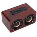 Miniatyrbild 8 av 8: Trä Bluetooth -högtalare Retro trådlös subwoofer AUX stereohögtalare för hemmets surfplatta Brun träkornfärg
