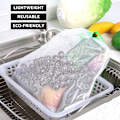 Miniatyrbilde 6 av 8: 15 stk 3 størrelser snøring mesh poser gjenbrukbare diverse leketøy frukt grønnsak oppbevaring punch