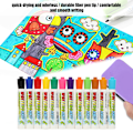 Miniatyrbillede 8 af 8: 12 farver Easy Wipe DIY Børn Børn Sletbare Markers Flydende Kridt Penne Sæt