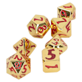 Miniatyrbild 3 av 8: 7 st tärningar i metall med tydliga siffror, tung polyhedral tärningssats för brädspel, guld