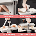 Miniatyrbild 3 av 5: Automatisk Dumplingmaskin - Dubbelhuvud Hushållsform med Knådningsdyna