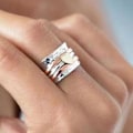 Miniatyrbillede 1 af 5: Klassisk Hjerte Spinner Ring Angstlindring Roterende Kærlighedsring Perfekt Gave til Kvinder Fødselsdag Valentinsdag