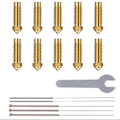 Miniatyrbilde 1 av 5: 10 stk. dyser i flere størrelser for Neptune 4 Plus/Max 3D-printer, messing hotend-dyser 0,4/0,6/0,8/1,0 mm-