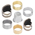 Miniatyrbilde 2 av 8: 7 stk syringfingerbøyle i messing, fingerbeskyttelseshylse, strikking, korssting, fingertuppbeskytter