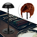 Miniatyrbild 5 av 8: Peruk Stativ Rund Form Bärbar Stall Peruk Hatt Stativ för Frisör Frisör Student