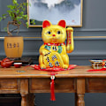 Miniatyrbillede 2 af 3: Vinkende Lykkekat Japansk Porcelæn 18x10cm Forretningssucces