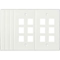 Miniatyrbilde 2 av 4: Plast Bryterpanel 6 Port Veggplate Trapesformet Jack (Hvit) 5 stk