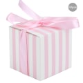 Miniatyrbild 2 av 8: 50 st Favor Presentkartong Godislådor Bröllopsfödelsedagsfest Examen Favor Presentförpackning (5,5 cm Rosa Vit Rand Rosa Bälte)