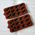 Miniatyrbillede 4 af 5: Dinosaur Chokoladeform Sæt - Non-stick Silikon, 12 Hulrum, Fødevarekvalitet, til Chokolade, Gele, Slik, Isklumper (4-delt)