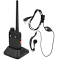 Miniatyrbild 8 av 8: Bärbara Walkie Talkies Set Handheld LCD Display Walky Talky med Hörlurar 100‑240V Svart EU-kontakt 100‑240V