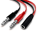 Miniatyrbillede 5 af 7: 3,5 mm hun til dobbelt han hovedtelefon mikrofon lyd Y splitter AUX-kabel