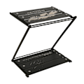 Miniatyrbild 7 av 8: Hopfällbart bordsställ svart förvaringsställ aluminiumlegering Z-form flervägs 2-nivåers lägertillbehör för picknick utomhus