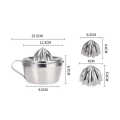 Miniatyrbilde 4 av 5: Manuell sitrusjuicer i rustfritt stål med beholder - Oppvaskmaskinsikker sitronlime appelsin grapefruktpresse