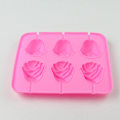 Miniatyrbillede 2 af 4: Blomster Lollipop Form - 2 Stykker, Silikonbakke til Hård Karamel, Chokolade, Gele-Gummibamser