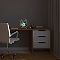 Miniatyrbild 4 av 5: Retro Ljusväckarklocka Morgon Tyst Kvarts Sängväckarklocka, Rese Analog Klocka Väckarklocka Batteridriven Icke Tickande Dubbel Klocka Barn