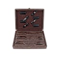 Miniatyrbillede 5 af 8: PU Læder Salon Saks Opbevarings Etui Hårklippesaks Organizer Box Brun Hår Styling Værktøjstaske til Barber Tilbehør