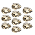 Miniatyrbilde 6 av 8: 10 stk sy på rhinestones krystaller skinnende knapper dekorasjon for DIY håndverk klær sko vesker (0,71 x 0,75 tommer lysebrun dråpeformet)