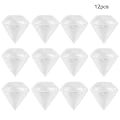 Miniatyrbillede 1 af 8: 12 stk. Bryllupsfest Hjem Diamant Form Transparent Plast Lykke slikæske Etui