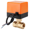 Miniatyrbillede 1 af 8: AC 220V messing elektrisk motoriseret kugleventil 2-vejs 3-leder 1,6Mpa gevind DN15