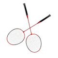 Miniatyrbild 6 av 8: LEIJIAER Badminton Racket Offensiv Järnlegering Lätt Bekväm Grepp Sports Badminton Racket Röd