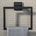Miniatyrbillede 3 af 5: Moderne firkantede design vægmonteret sort håndklædestang og håndklædeholder til badeværelse og køkken, fremstillet af SUS304 rustfrit stål
