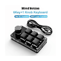 Miniatyrbilde 3 av 5: Programmering Makro Tilpasset Knapp Tastatur 6 Taster Kopier Lim Inn Mini Knapp Photoshop Gaming Tastatur, RGB 6