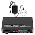 Miniatyrbild 1 av 8: Ethernet-fiberswitch TBC-MC3418ED20 Plug Play Stabil Robust Aluminiumlegering Datornätverksswitchar 100-240VEU-kontakt