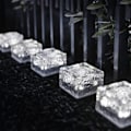 Miniatyrbillede 5 af 8: Solcelled Jordlampe Is Klodseform Automatisk Lysstyring Afbryder Vandtæt Udendørs Landskabslampe Med Batteri Hvidt Lys