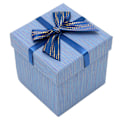 Miniatyrbild 3 av 8: 4 st presentförpackningar med lock 3,9x3,7x3,9 tum presentförpackningar för bröllop jul födelsedag alla hjärtans dag blå HM2330409