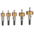 Miniatyrbillede 1 af 8: 5 stk. HSS-spiralbor med hulsave til plademetal