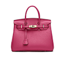 Miniatyrbild 1 av 4: Damer Läder Handväska Första Lagret Ko-Läder Tote Bag Pendlar Crossbody Handväska-Ros Röd Rose Red 25CM