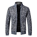 Miniatyrbillede 4 af 5: Cozy Zip-Up Fleece Cardigan Sweater til Mænd i XXL - Kaffe