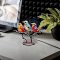Miniatyrbillede 5 af 5: Glasmaleri Fugle Ornament Fugle På Gren Skulptur Statue Hjemmebord Dekoration ZD B2 1 Fugl