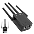 Pikkukuva 8 / 8: WIFI-langaton toistin 300M Internet-verkon signaalinvahvistin 2 Ethernet-portilla 4 antennia Musta 100-240VUS-pistoke