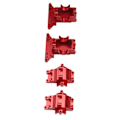 Miniatyrbilde 5 av 8: Front og bakre girkasse i aluminiumlegering RC differensialhus for Traxxas LaTrax Teton rød