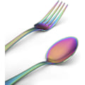 Miniatyrbillede 2 af 5: Rainbow satinfinish rustfrit stål 5-delt bestiksæt til hjemmet og restauranten