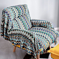 Pikkukuva 2 / 5: Värikäs Houndstooth-neulottu peitto - Bohemian Style lämmin ja kodikas sohva sisustus - 130cm x 220cm