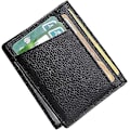 Miniatyrbillede 1 af 5: Sort læder RFID-blokerende kortholder til mænd - slank og stilfuld ultratynd pung