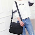 Miniatyrbild 5 av 5: 2025 Ny Dam Axelväska Lättviktig Crossbody-väska Liten Dam Tote Nylon Satchel Handväska Svart