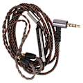 Miniatyrbillede 3 af 8: Hovedetelefon Opgraderingskabel 3,5 mm/A2DC Stik Høretelefon Udskiftningsledning med Mikrofon Trådkontrol til CKS1100 E40 E50 E70 LS200