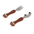 Pikkukuva 3 / 8: Baby Fork Cute Cartoon Shaped Spoon PP Handle Stainless Steel Tableware for Children Feeding Training Bear