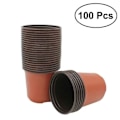 Miniatyrbilde 1 av 8: 100 STK Plante Blomsterpotter Plast Blomsterpotter Uteliv Hage Barnehage Frøplanter Pottebeholder