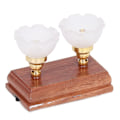 Miniatyrbilde 8 av 8: Dukkehus Taklampe 1/12 Skala Batteridrevet Dobbelthodet Miniatyr LED-lampe