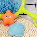 Miniatyrbillede 2 af 5: Baby badelegetøj, badekarlegetøj, induktionslys, badelegetøj, vandblinkende legetøj, type A med net