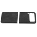 Miniatyrbillede 6 af 8: Lychee mønster læder telefoncover fuld beskyttelse stødsikker til Samsung Galaxy Z Flip 3Sort